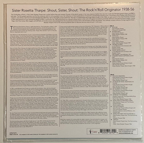 Shout, Sister, Shout: The Rock 'n' Roll Originator - Tharpe, Sister Rosetta