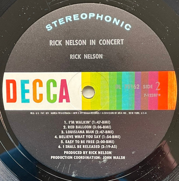 Rick Nelson In Concert - Nelson , Ricky