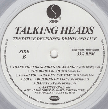 Tentative Decisions: 1974-1976 - Talking Heads