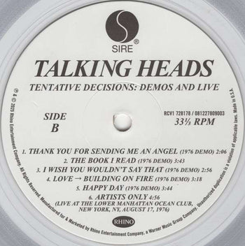 Tentative Decisions: Demos & Live - Talking Heads