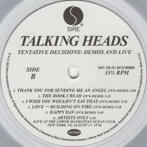 Tentative Decisions: Demos & Live - Talking Heads
