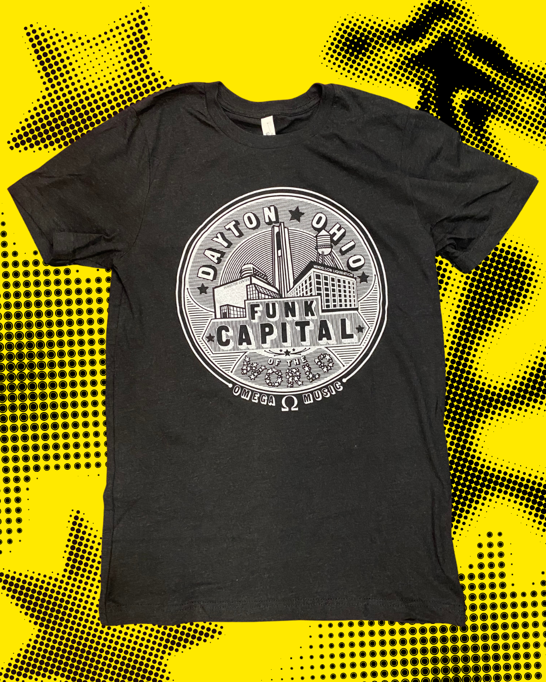 Xl Funk Capital Tee (Heather Black + White) -