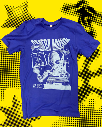 Medium Omega Space Tee (BRIGHT BLUE ON TRUE ROYAL) -
