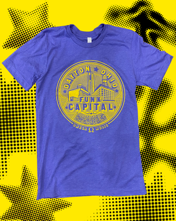 Small Funk Capital Tee (Heather Lapis + Yellow) -