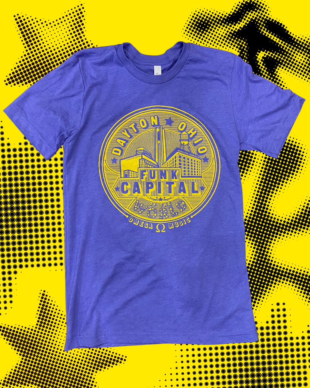 Small Funk Capital Tee (Heather Lapis + Yellow) -